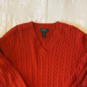 Ralph Lauren Cable Knit V-Neck Sweater